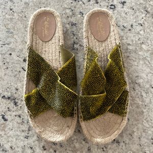 Anthropologie Green Espadrille Sandals